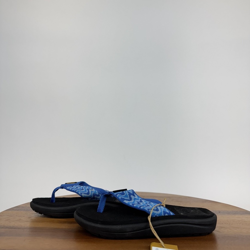 New NWT Little Kids Teva Voya Blue Nylon Thong Flip Flops Sandals Size 12 C